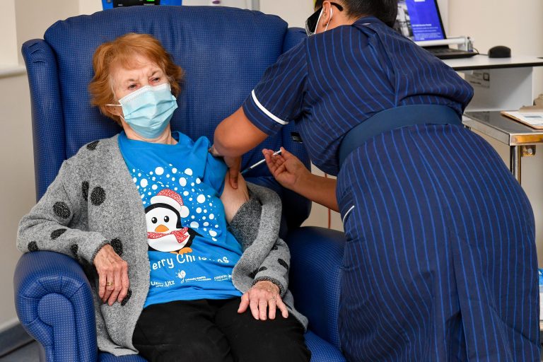 Grandma, 90, is first in the world to receive Pfizer jab
