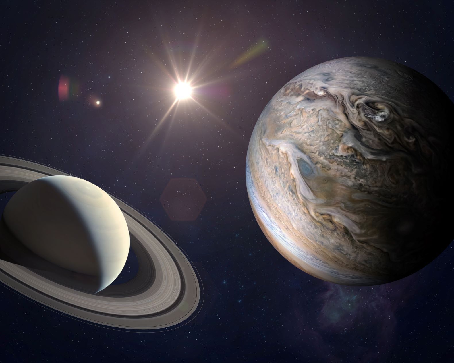How do you see the conjunction of Jupiter and Saturn?