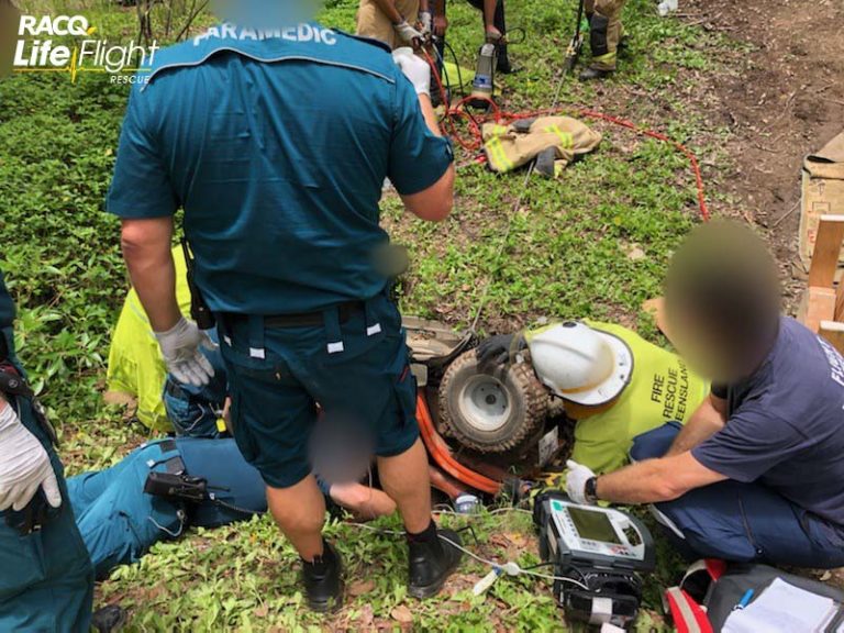 Man airlifted after ride-on mower accident