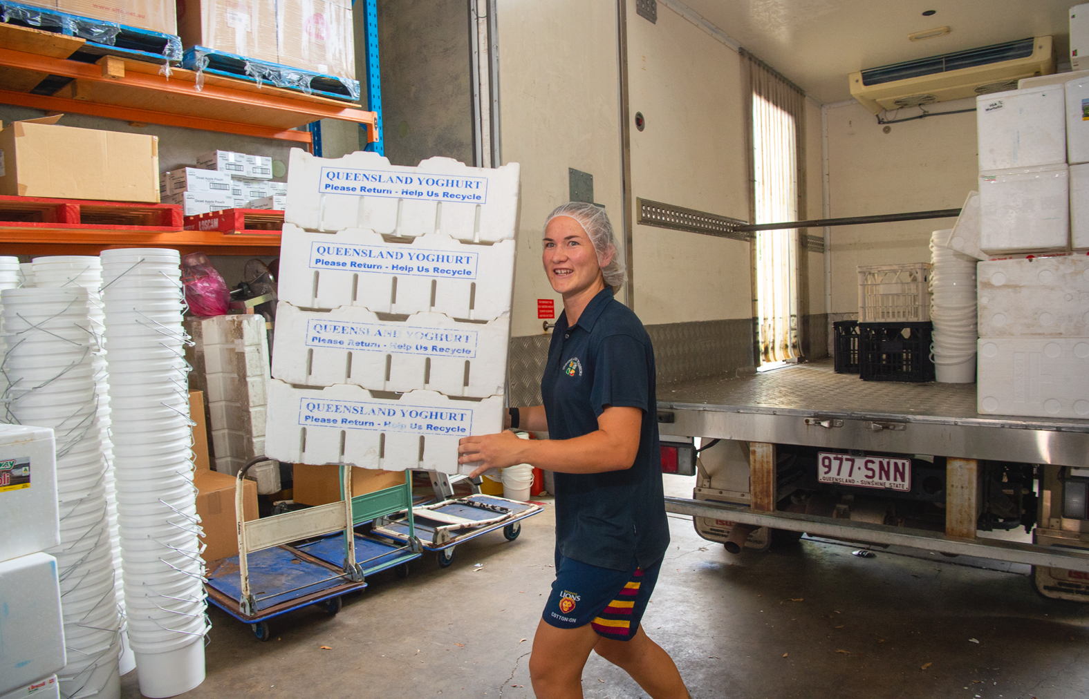 Brisbane Lion juggles footy with job at yoghurt factory