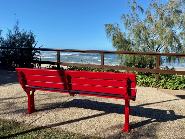 Red benches raise awareness of domestic violence