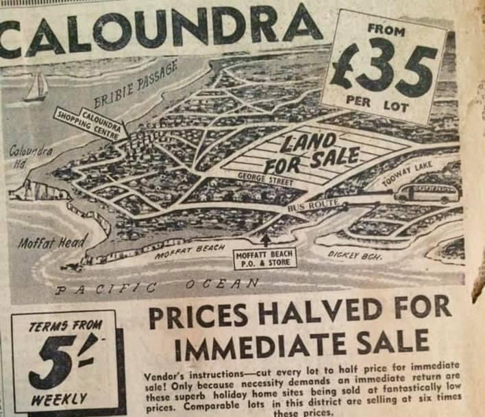 Beach bargains when land at Moffat was halfprice