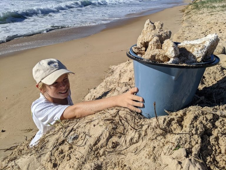 Noosa's pristine sand dunes covered in toxic 'snow'