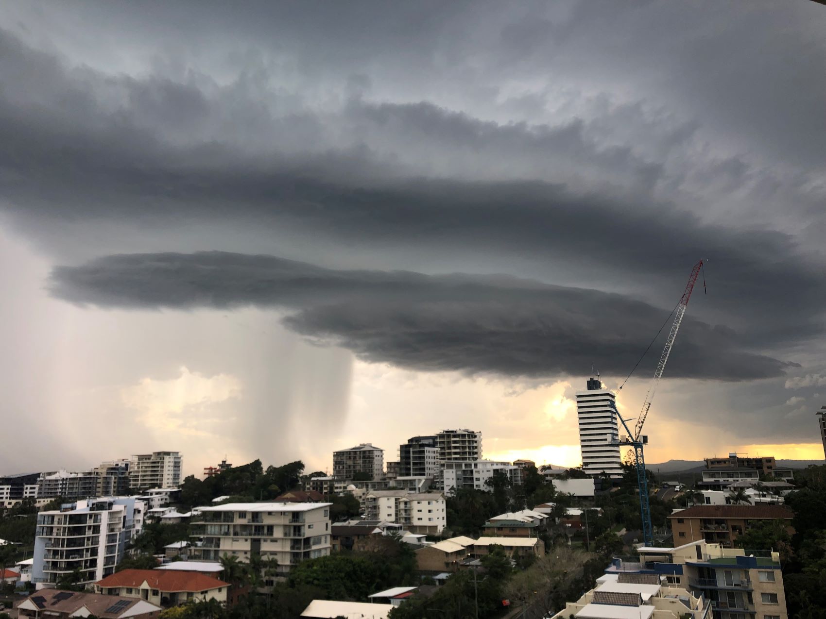 #SunshineMoment – Storm clouds over Caloundra