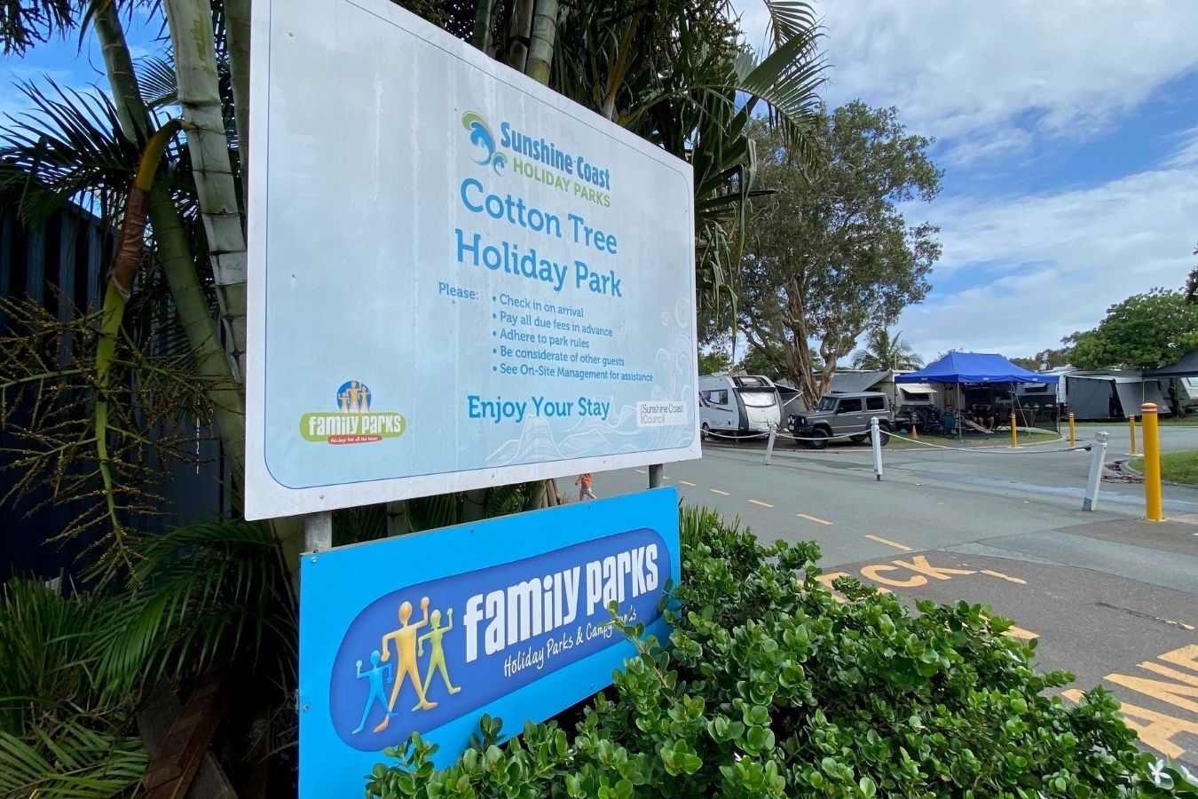 Cotton Tree Family Holiday Park, where a petition has called for the reinstatement of an amenities block and a review of site fees.