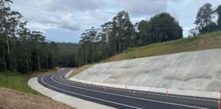 The new and improved hilly stretch of Maleny-Stanley River Road.
