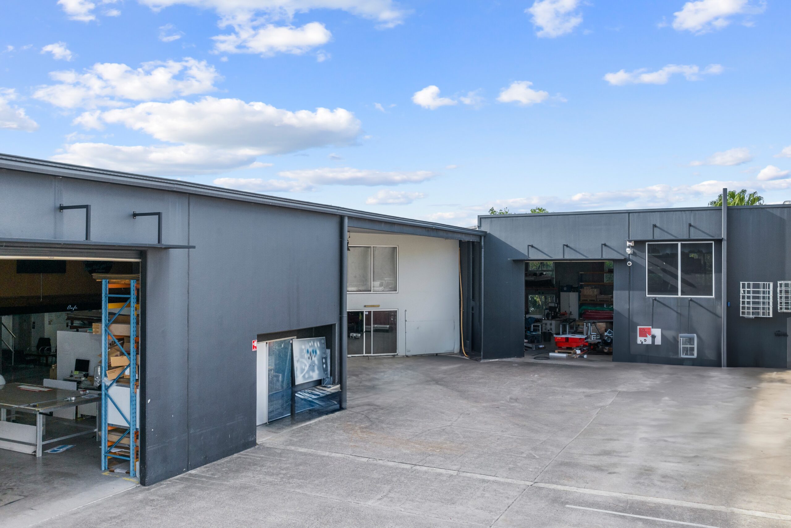 Medium shot of Warana warehouse.
