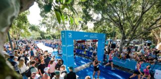 Runners hit the finish line at the 2024 Runaway Noosa Marathon. A larger field is expected at this year's event. Picture by Alex Polizzi.