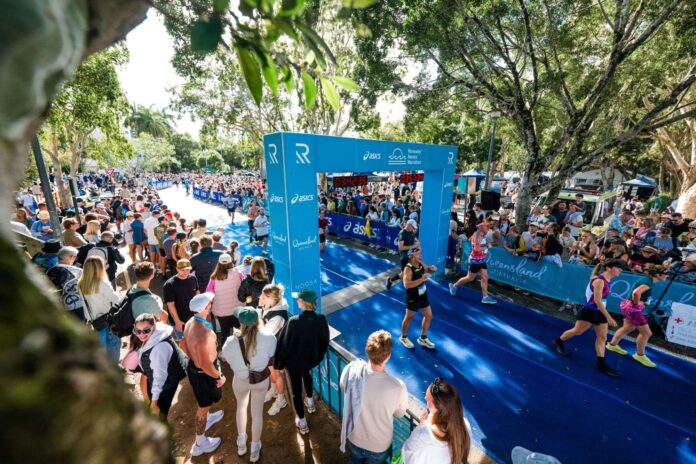 Runners hit the finish line at the 2024 Runaway Noosa Marathon. A larger field is expected at this year's event. Picture by Alex Polizzi.
