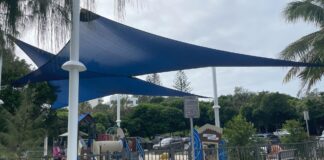 One of the playgrounds has new shade sails at La Balsa Park.