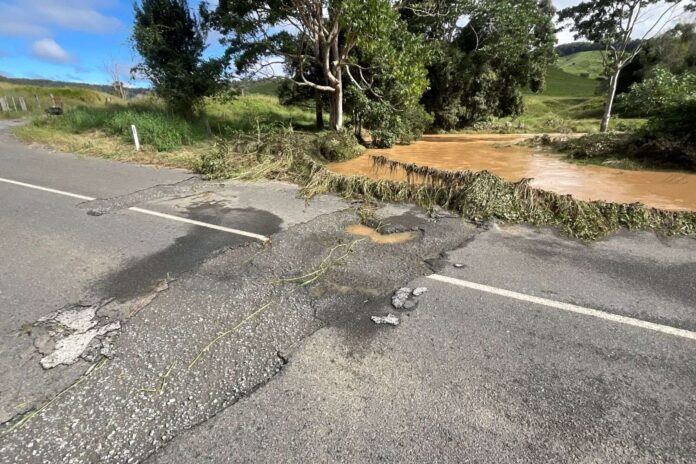 Parts of Middle Creek Road are washed away.