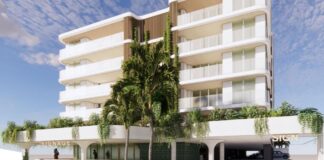 An artist impression of a six-storey apartment block.