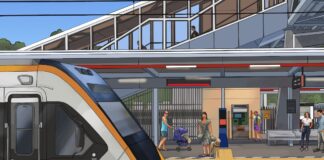 An impression of a train station.