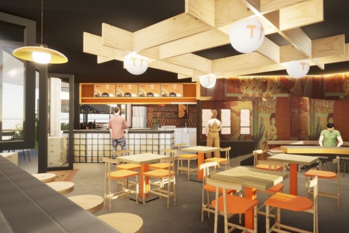 An impression of the TokyoTaco store that will be at Mooloolaba. Picture supplied by Stanley House Studios.