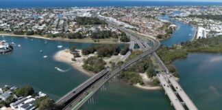 An impression of the Mooloolah River Interchange Upgrade.