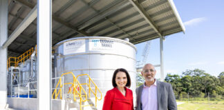 Sunshine Coast Mayor Rosanna Natoli and McCormick Australia Managing Director Paris Golden at the waste treatment facility.