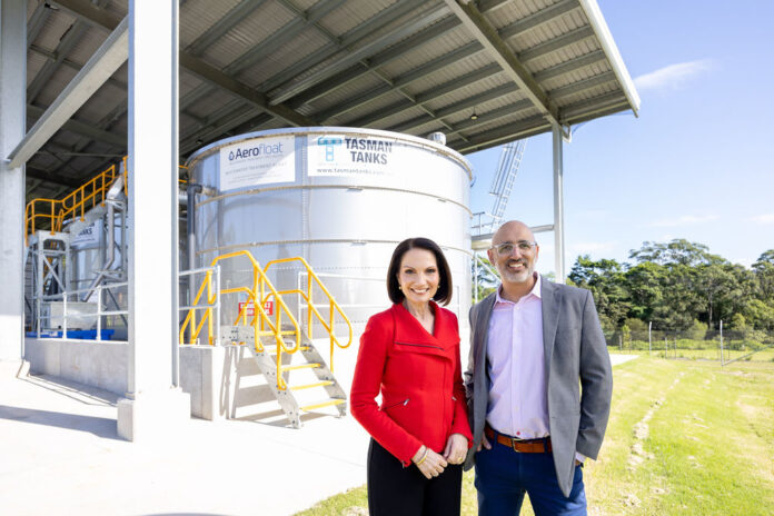 Sunshine Coast Mayor Rosanna Natoli and McCormick Australia Managing Director Paris Golden at the waste treatment facility.
