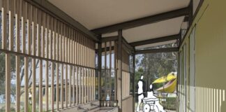 An impression of the toilet block.