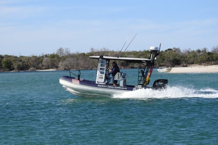 Maritime Safety Queensland officers on patrol in the Pumicestone Passage.