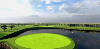 An impression of the 8th hole of a planned 9-hole par-3 course.