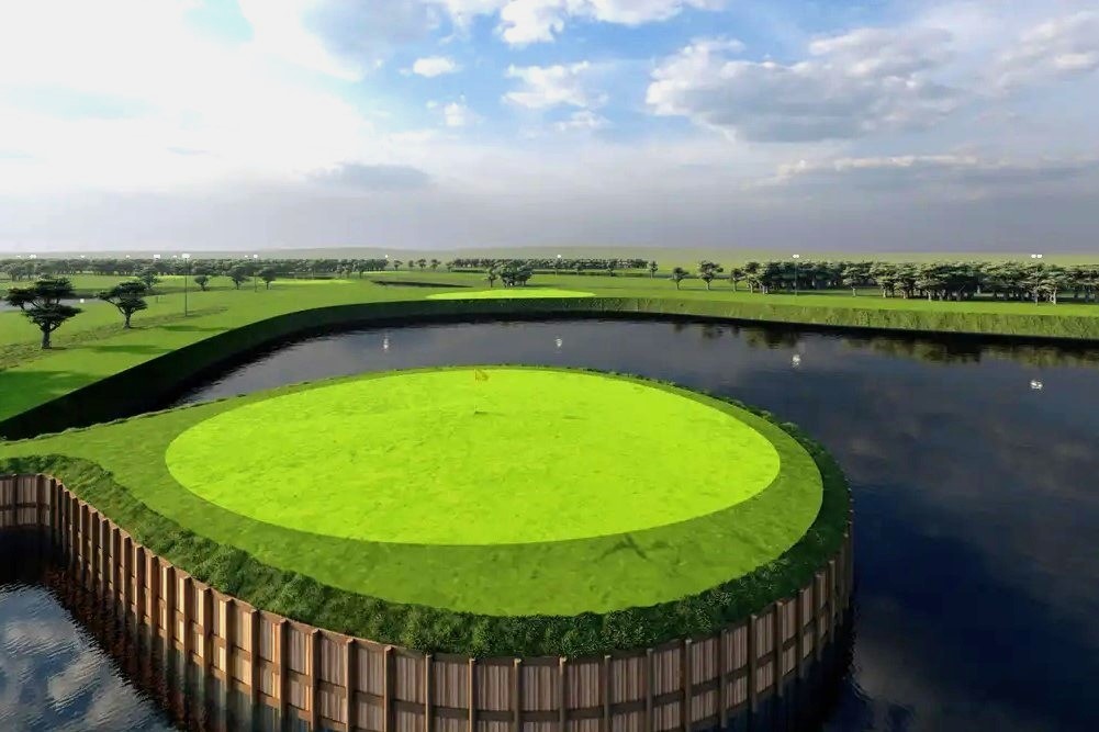 An impression of the 8th hole of a planned 9-hole par-3 course.