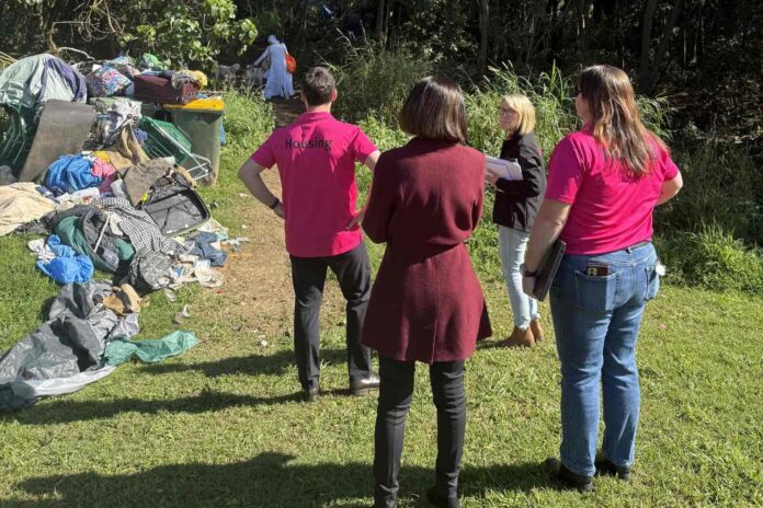 Government officials during a walk-through of Nambour parks last week.