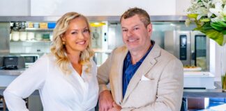 Kristine and Todd Young inside a new restaurant along Mooloolaba Spit.