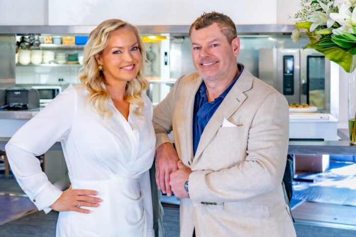 Kristine and Todd Young inside a new restaurant along Mooloolaba Spit.