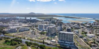 An aerial photo of the Maroochydore City Centre.