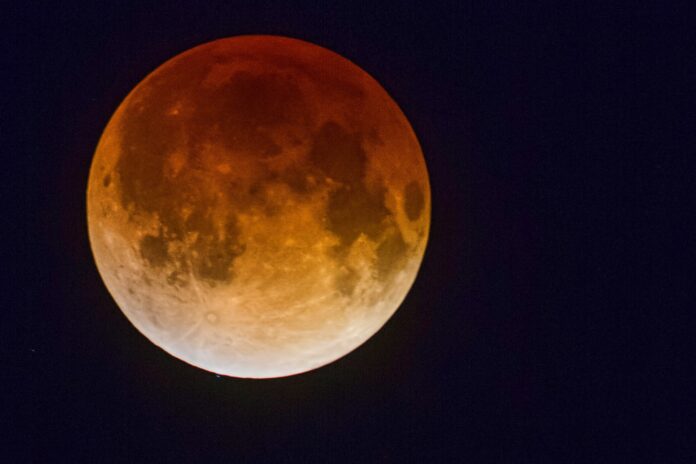 A 'Blood Moon' which is faded red.