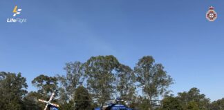 A LifeFlight in a clearing. Picture: LifeFlight.