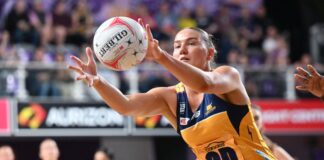 Courtney Bruce in action for the Sunshine Coast Lightning. Picture: AAP.