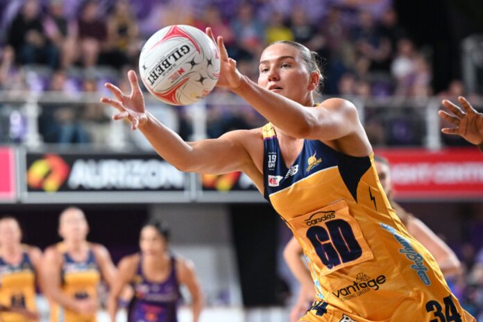 Courtney Bruce in action for the Sunshine Coast Lightning. Picture: AAP.