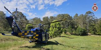 A LifeFlight crew landed in a paddock near the scene. Picture: LifeFlight.