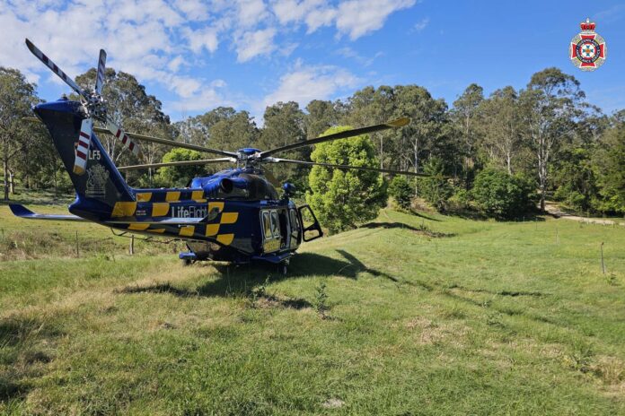 A LifeFlight crew landed in a paddock near the scene. Picture: LifeFlight.
