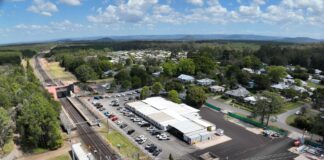 The site compound, near Barrs Road.