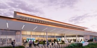 A render of the Sunshine Coast Airport expansion.