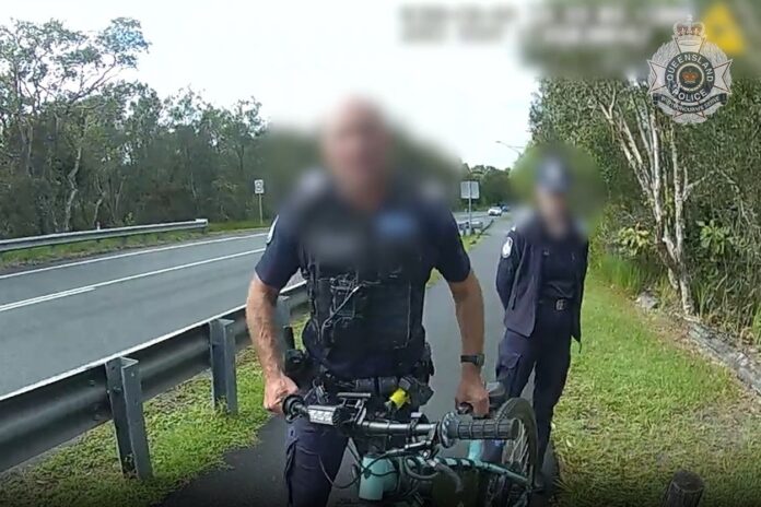 Police with an e-mobility device.