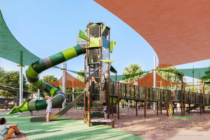 SCN211015 village green park 2 An impression of the playground, which will be within a new park.