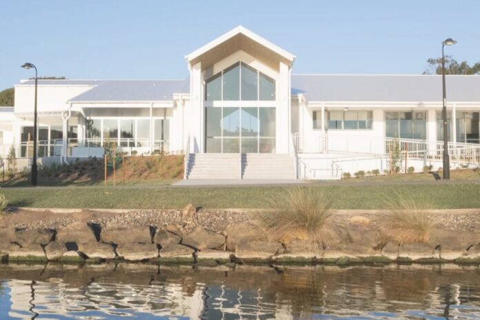 church building on lake