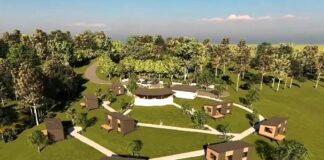 The village will feature eight cabins, communal areas and a playground.