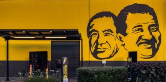 A Guzman y Gomex eatery with drive-thru.