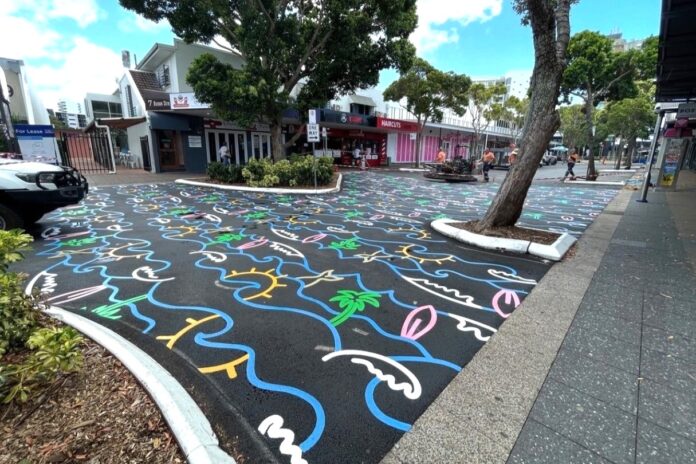 The bright new mural along Ocean Street. Picture: Taylor Bunnag Facebook.