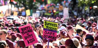 Queensland teachers went on strike in August and are set to do it again next week. Picture: AAP.