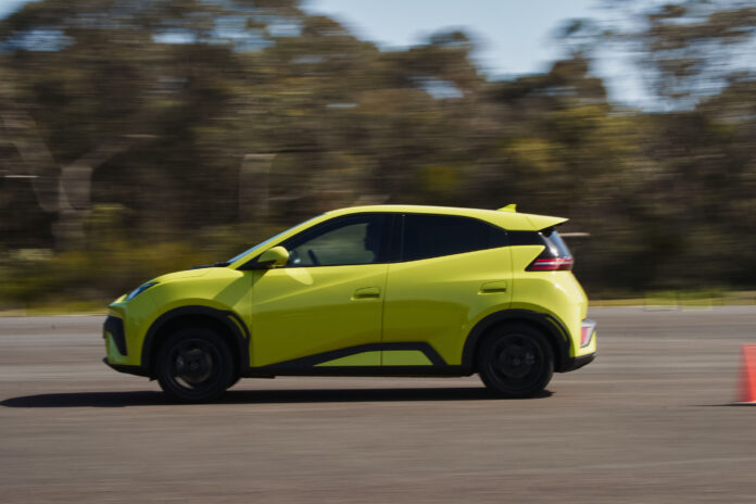 A BYD electric hatchback.