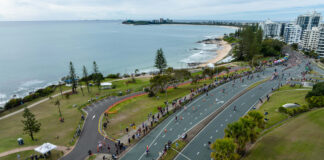 Riders going over Alexandra Headland.
