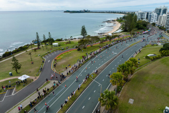 Riders going over Alexandra Headland.