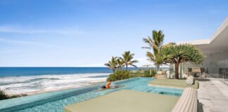 The pool at a home at Sunrise Beach that is believed to be the most expensive on the Sunshine Coast in 2025. Pictures: Tom Offermann Real Estate.