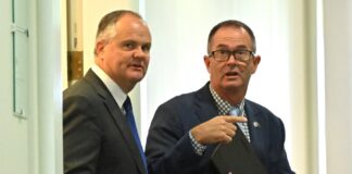 Ted O'Brien and Andrew Wallace after the leadership spill.