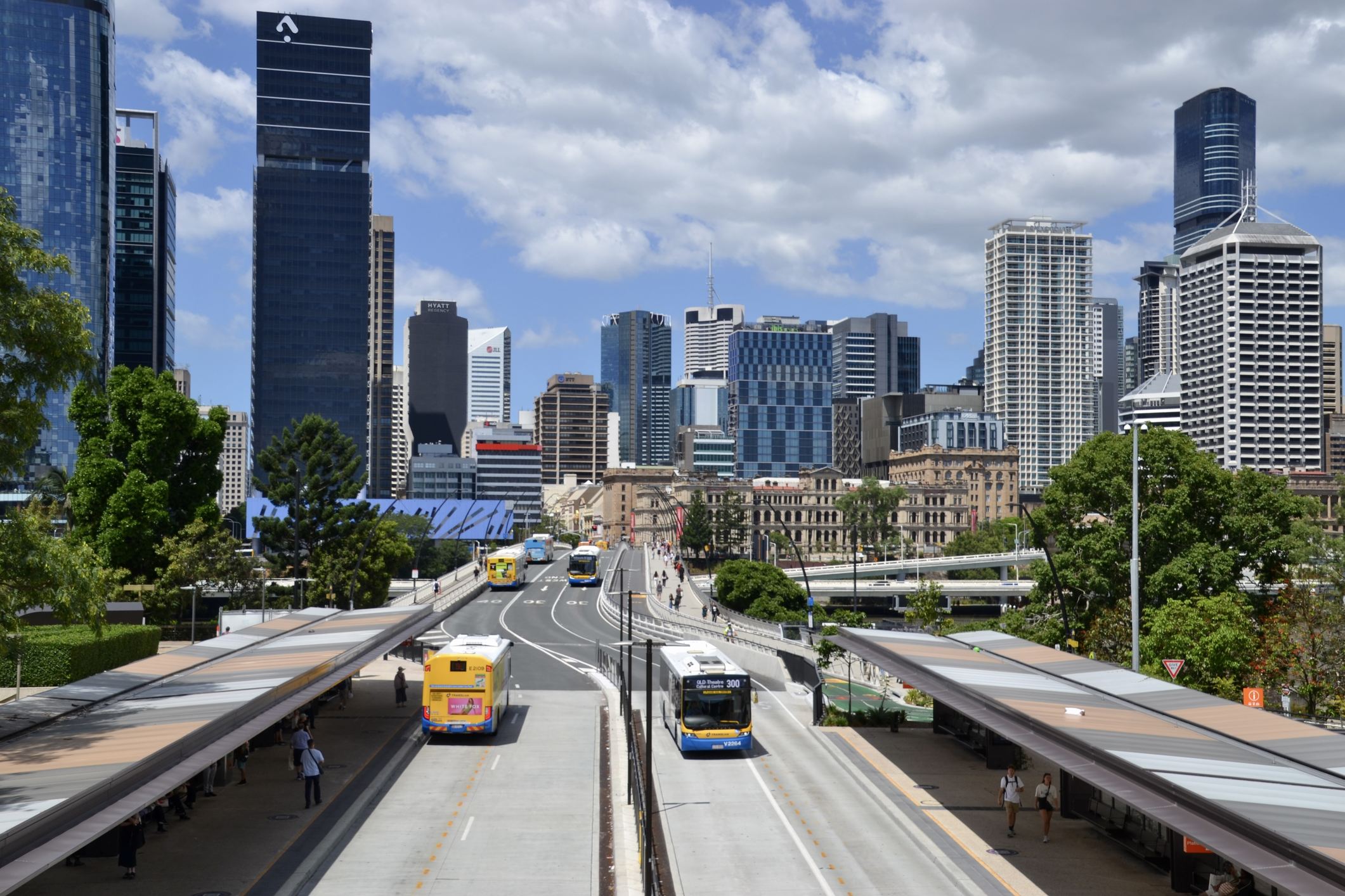 The bus rapid transit system in Brisbane. 